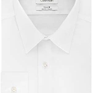 Calvin Klein Men’s Dress Shirt Slim Fit Non Iron Stretch Solid