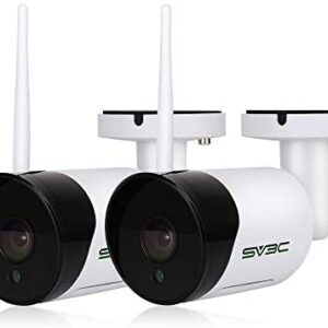 【2 Pack】Outdoor Camera WiFi, SV3C 1080P HD Security IP Cameras, Wireless Surveillance CCTV Camera with 2-Way Aduio, IR LED Motion Detection Night Vision Camera, IP66 Weatherproof Camera Indoor Outdoor
