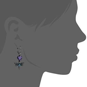 Betsey Johnson “Cubic Zirconia Critter” Cubic Zirconia and Butterfly Double Mismatch Drop Earring