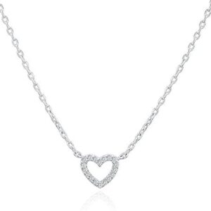 PAVOI 14K Gold Plated Cubic Zirconia Heart Necklace | Layered Necklaces | Gold Necklaces for Women | 18″ Length with a 2″ Extension