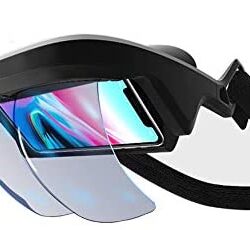 AR Headset, AR Box FOV 90°+ Augmented Reality Holographic Projection AR Viewer Smart Helmet with Controller for iPhone & Android 4.5 – 5.5 in Immersive 3D Videos/Games,fits Chengzi VR (Chinese) only