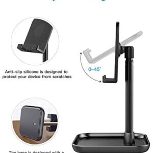 Cell Phone Stand for Desk,Height Angle Adjustable Phone Stand,Deep Dream Desktop Sturdy Aluminum Metal Phone Holder,Compatible with iPhone/iPad/Kindle/Mobile Phone/Tablet,4-13in