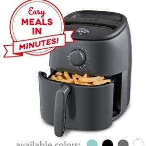 Dash DCAF200GBGY02 Tasti Crisp Electric Air Fryer + Oven Cooker with Temperature Control, Non Stick Fry Basket, Recipe Guide + Auto Shut Off Feature, 2.6Qt, Grey