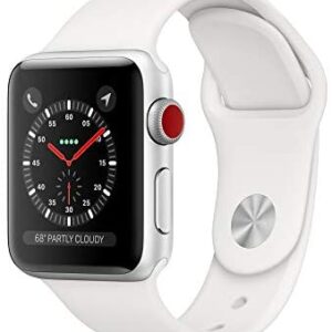 Apple Watch Series 3 (GPS + Cellular, 38mm) – Silver Aluminum Case with White Sport Band