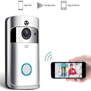 Alician Wireless WiFi DoorBell Smart Video Phone Door Visual Ring Intercom Secure Camera Silver