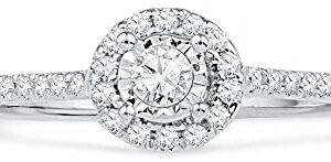 10KT White Gold Round Diamond Promise Ring (1/4 cttw)