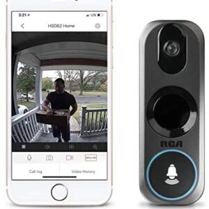 Doorbell Video Ring Security Camera by RCA New and Improved – with Mobile Doorbell Ring, 3MP HD Video, Live Stream, No Recording Storage Fees, Night Vision and Motion Detection