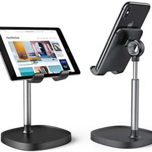Cell Phone Stand,Angle Height Adjustable LISEN Cell Phone Stand For Desk,Thick Case Friendly Phone Holder Stand For Desk, Compatible with All Mobile Phones