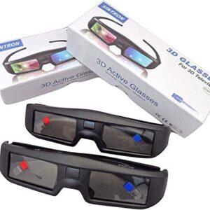 2X 3D Active Shutter Glasses Rechargeable – Sintron ST07-BT for RF 3D TV, 3D Glasses for Sony, Panasonic, Samsung 3D TV, Epson 3D projector, Compatible with TDG-BT500A TDG-BT400A TY-ER3D5MA TY-ER3D4MA
