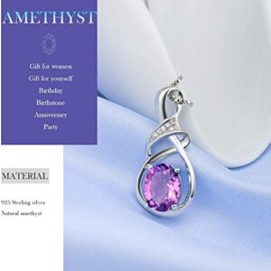 HXZZ Fine Jewelry Natural Gemstone Gifts for Women Sterling Silver Swiss Blue Topaz Amethyst Citrine Pendant Necklace
