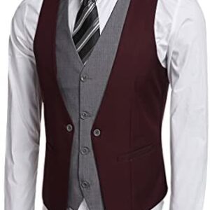 Coofandy Men’s Formal Layered Slim Fit Suit Vest Premium Business Waistcoat