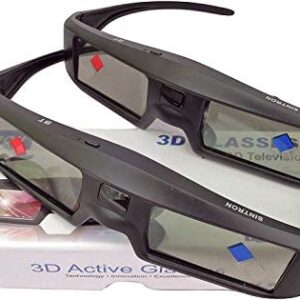 2X 3D Active Shutter Glasses Rechargeable – Sintron ST07-BT for RF 3D TV, 3D Glasses for Sony, Panasonic, Samsung 3D TV, Epson 3D projector, Compatible with TDG-BT500A TDG-BT400A TY-ER3D5MA TY-ER3D4MA