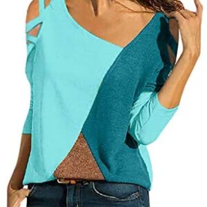 Behkiuoda Women Tops Spring Summer Shirt Round Neck Long Sleeve Shirt Tunic Pullover Sweatshirt Blouse