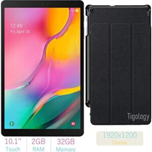2019 Samsung Galaxy Tab A 10.1-inch Touchscreen (1920×1200) Wi-Fi Tablet Bundle, Exynos 7904A Processor, 2GB RAM, 32GB Memory, BMali-G71 MP2 Graphics, Bluetooth,Tigology Case, Android 9.0 Pie OS