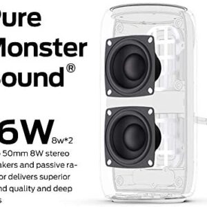 Bluetooth Speakers, Monster S310 Portable Bluetooth Speakers with TWS Pairing Deliver Rich Bass,Dynamic Stereo Sound, Built-in Mic for Clear Call,Wireless Speaker for Home or Outdoor Use, Black