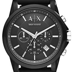 Armani Exchange Men’s Stainless Steel Analog-Quartz Watch with Silicone Strap