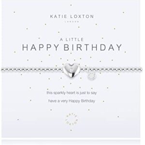 Katie Loxton A Little Happy Birthday Silver Women’s Stretch Adjustable Charm Bangle Bracelet