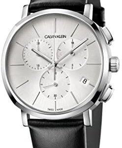Calvin Klein Mens Chronograph Quartz Watch with Leather Strap K8Q371C6