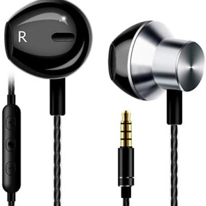 Earphones,JKSWT Noise Isolating in-Ear Headphones with Pure Sound and Powerful Bass, Earbuds with High Sensitivity Microphone and Volume Control, in Ear Headphones for iPhone, Android Devices and More
