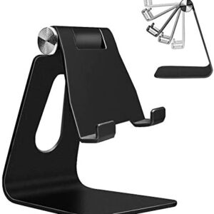 Adjustable Cell Phone Stand, CreaDream Phone Stand, Cradle, Dock, Holder, Aluminum Desktop Stand Compatible with iPhone Xs Max Xr 8 7 6 6s Plus 5s Charging, Accessories Desk,All Smart Phone-Black