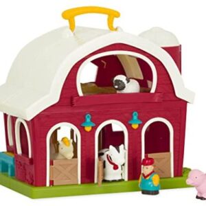 Battat – Big Red Barn – Animal Farm Playset for Toddlers 18M+ (6Piece), Dark Red, 13.5″ Large x 9″ W x 12″ H
