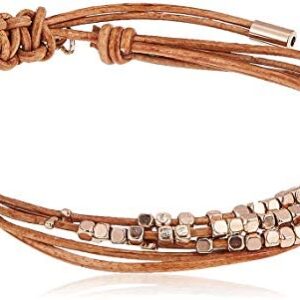 Fossil Women’s Stainless Steel and Genuine Leather Bracelet