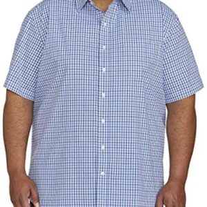 Amazon Essentials Men’s Big & Tall Short-Sleeve Plaid Shirt fit by DXL