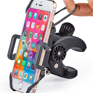 Bike & Motorcycle Phone Mount – For iPhone 11 (Xs, Xr, X, 8, Plus/Max), Samsung Galaxy S20 or any Cell Phone – Universal Handlebar Holder for ATV, Bicycle or Motorbike. +100 to Safeness & Comfort