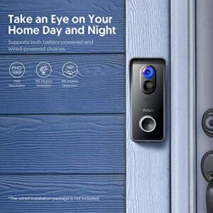 WiFi Video Doorbell Camera 1080P HD with Chime Victure Smart Doorbell Battery Powered with Night Vision Motion Activated Alerts and Tow Way Audio for Home Security