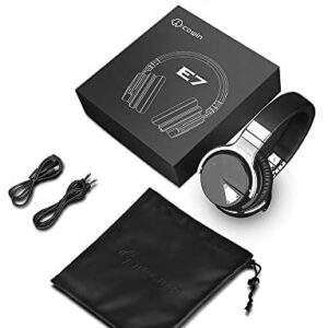 COWIN E7 Active Noise Cancelling Headphones Bluetooth Headphones with Microphone Deep Bass Wireless Headphones Over Ear, Comfortable Protein Earpads, 30 Hours Playtime for Travel/Work, Black