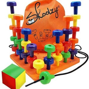 Skoolzy Peg Board Set – Montessori Toys for Toddlers, Preschool Kids | 30 Lacing Pegs for Learning Games, Dice Colors Sorting Counting – Occupational Therapy Fine Motor Skills Activity Pegboard EBook