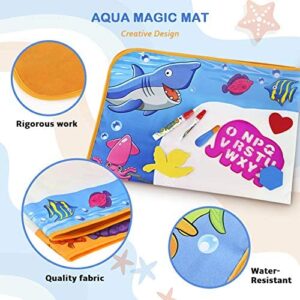 Toyk Aqua Magic Mat – Kids Painting Writing Doodle Board Toy – Color Doodle Drawing Mat Bring Pens Educational Toys for Age 3 4 5 6 7 8 9 10 11 12 Year Old Girls Boys Age Toddler Gift