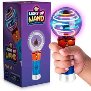 Spinning Light-Up Wand for Kids in Gift Box, Rotating LED Toy Wand for Boys and Girls, Magic Princess Sensory Toys for Autistic Children, Best Birthday Gift for Kids 3, 4, 5, 6, 7