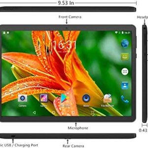 10 inch Google Android 7.0 Nougat System Tablet Unlocked Pad with Dual SIM Card Slot XINYANGCH 10.1″ IPS Screen 4GB RAM 64GB ROM 3G Phablet Built-in Bluetooth WiFi GPS Tablets (Metallic Black)