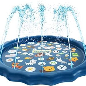 SplashEZ 3-in-1 Sprinkler for Kids, Splash Pad, and Wading Pool for Learning – Children’s Sprinkler Pool, 60’’ Inflatable Water Toys – “from A to Z” Outdoor Swimming Pool for Babies and Toddlers