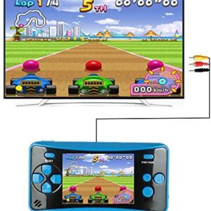 HigoKids Handheld Game Console for Kids Portable Retro Video Game Player Built-in 182 Classic Games 2.5 inches LCD Screen Family Recreation Arcade Gaming System Birthday Present for Children-Blue