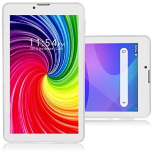 Android Tablet 7 Inch, Android 6.0 Unlocked Tablet PC w/Dual SIM Slots, 3G Phone Support, Dual Core 1.3GHz, 4GB, 2MP+5MP Dual Camera, WiFi, Compatible with Bluetooth – White