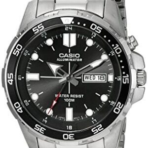 Casio Men’s MTD-1079D-1AVCF Super Illuminator Diver Analog Display Quartz Silver Watch