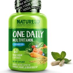 NATURELO One Daily Multivitamin for Men 50+ – with Whole Food Vitamins – Organic Extracts – Natural Supplement – Best for Energy, General Health – Non-GMO – 60 Capsules | 2 Month Supply