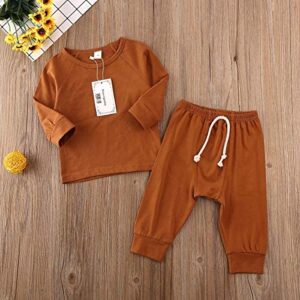 Baby Unisex Pajamas, Top with Pants Set 2 Piece Outfit, Organic Cotton Clothing Set for Infant Baby Boys Girls