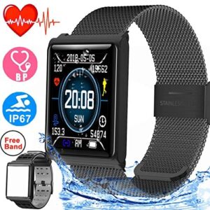 Duperym Smart Watch for Men Women Waterproof Sport Fitness Tracker Outdoor Great Gifts with Heart Rate Blood Pressure Sleep Monitor Wearable Wristband Watch Activity Tracker Compatible iOS Android