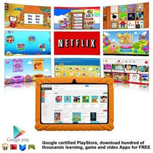 Contixo V8-2 Kids Tablet – 16 GB ROM – 7″ Display Learning Education Apps Pre-Installed – HD Display with WiFi Camera – Kids Games Ages 3 and up on Certified Google Play Store (Orange)