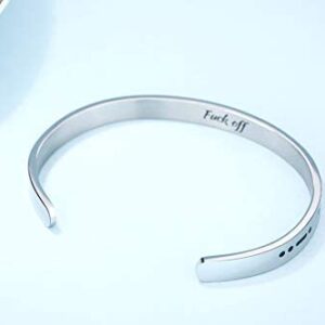 MUERDOU Inspirational Cuff Bracelet Bangle BE Fearless Stainless Steel Engraved for Women Teen Girls with Hidden Message
