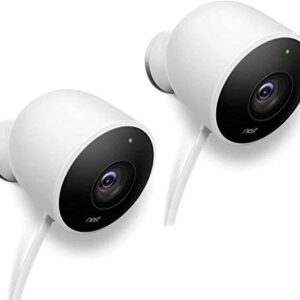 Google Nest Cam – Outdoor Home Security Camera, Night Vision Surveillance Camera, White, 2 Pack