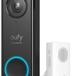 eufy Security, Wi-Fi Video Doorbell, 2K Resolution, Real-Time Response, No Monthly Fees, Secure Local Storage,Human Detection, 2-way audio, Free Wireless Chime (Requires Existing Doorbell Wires, 16-24