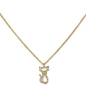 Kate Spade Jazz Things Up Pave Cat Pendant Necklace, Clear