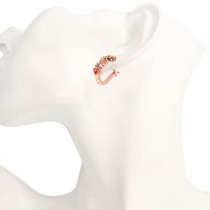 Buycitky 18K White Gold Plated Cubic Zirconia Flower Hoop Earrings for Women Girls Small Hoop Earrings Stud Fashion Earrings