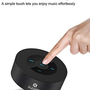 XLEADER SoundAngel (2 Gen) 5W Louder Bluetooth Speaker with Waterproof Case, 15h Music, Smart Touch Design, Perfect Portable Wireless Bluetooth Speaker for iPhone Tablet Laptop PC Shower, Black