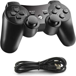 JAMSWALL PS3 Controller, Wireless Bluetooth Joystick, Dualshock3 Gamepad for Playstation 3 with Charger Cable Cord, Black