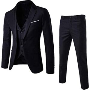 3-Piece Blazer Jacket Men’s Slim Suit Coat Tuxedo Party Business Wedding Party Jacket Vest & Pants